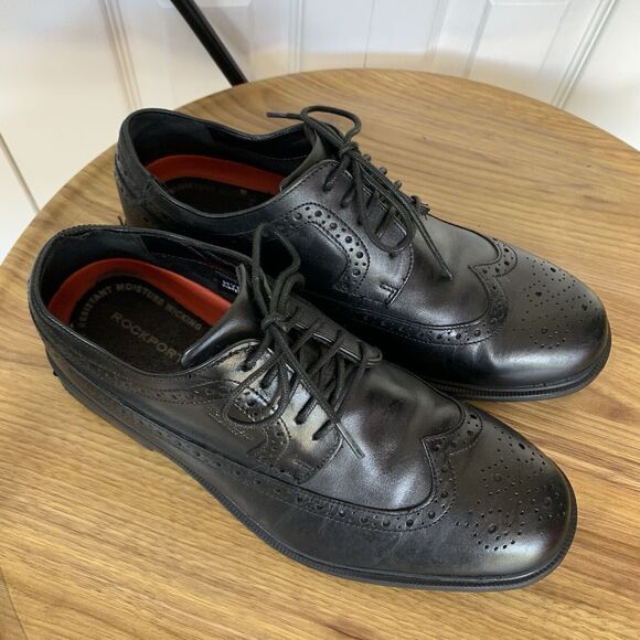 ROCKPORT Hydro-Shield Waterproof Leather Oxfords Men\'s Size 7.5 W dress black main image 4